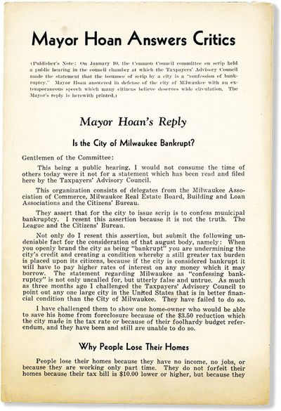 Mayor Hoan Answers Critics