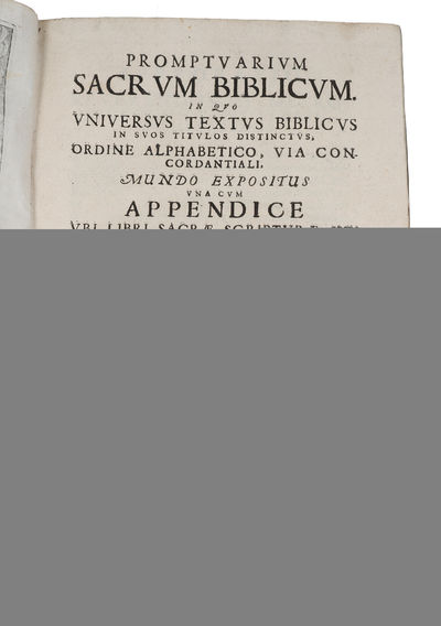 Promptuarium sacrum biblicum in quo universus textus biblicus in suos titulos distinctus, ordine alphabetico (...). Vol. 1 (out of 2). (photo 2)
