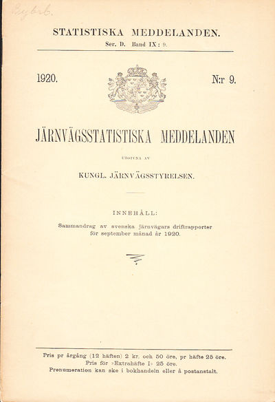 Järnvägsstatistiska meddelanden utgivna av Kungl.…