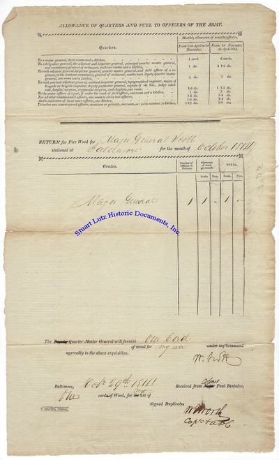 A Rare Document From Early In Winfield Scotts Military Career