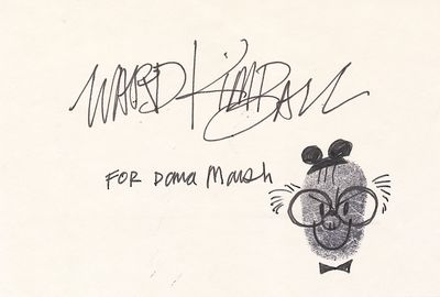 Ward KImball Self Portrait Sketch SIGNED, on 4 x 6 inch unlined note card. KImball created a thumb p...