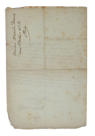 Autograph letter signed "Charles Nodier" written out to his friend Alexandre Dumas "Mon cher ami,..." (photo 2)