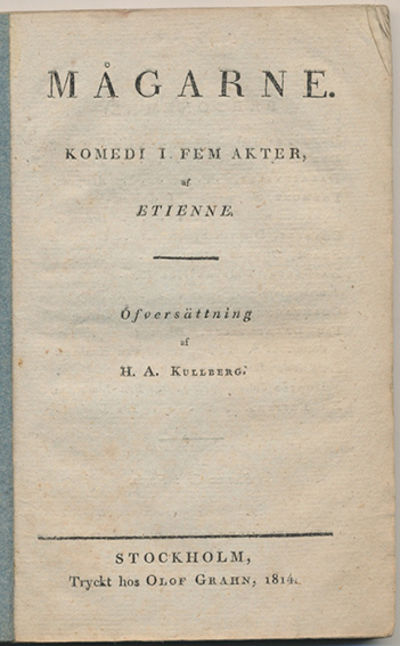 Mågarne. Komedi i fem akter. Öfversättning af H.…