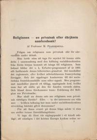 Religionen - en privatsak eller därjämte…