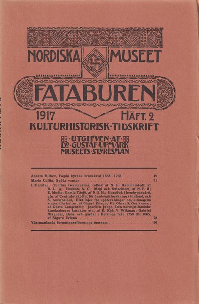 Fataburen. Kulturhistorisk tidskrift. 1917, häfte…