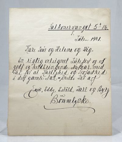 Originalt håndskrevet brev.