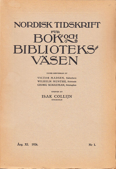 Nordisk tidskrift för bok- och biblioteksväsen.…