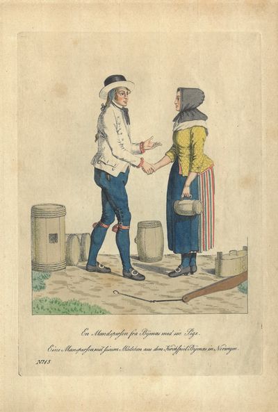En Mandsperson fra Bÿenæs med sin Pige. Eine…