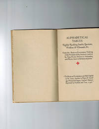 ALPHABETICAL TABLES Rightly Resolving Sundry Questions, Problems &amp; Demands, &amp;c. by Coggeshall, Howard - 1941