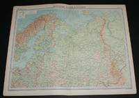 image of Map of "Northern Russia & Finland" from 1920 Times Atlas (Plate 45) including Moscow, Petrograd (St Petersburg) and covering Finland, Lapland, Estonia, Latvia, Lithuania and north Russia as far east as Ural Mountains and Gulf of Ob