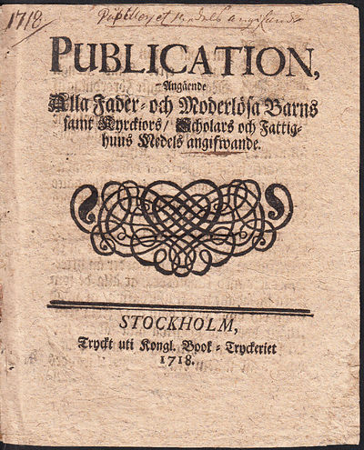 Publication, om alla fader- och moderlösa barns…