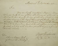 Letter, Signed. To Thomas Cooper, Clerk of Stores to the Artillery requiring him to pay Thos. Busby. [With:] signed acknowledgement of payment signed by Busby on verso. [And:] Receipt for payment from Thomas Cooper to Royal Artillery £3-14-6 on May 23, 1771. Signed by King & McCord