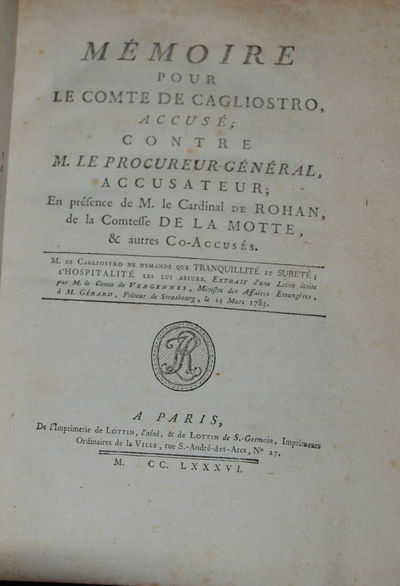 BOUND COLLECTION OF 6 PAMPHLETS ON THE AFFAIR OF THE DIAMOND NECKLACE