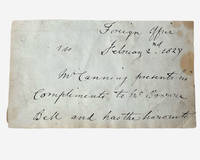 Autograph note signed by Prime Minister of the United Kingdom, George Canning (1770-1827)