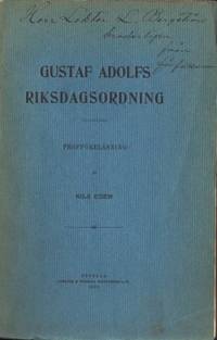 Gustaf Adolfs riksdagsordning. Profföreläsning.