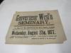 Gouverneur Wesl'n Seminary August 22, 1877 Broadside