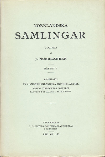 Två ångermanländska bondesläkter. August…