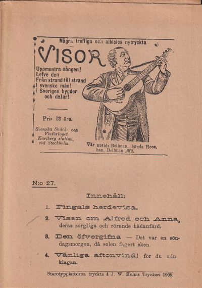 Några trefliga och alldeles nytryckta visor. N:o…