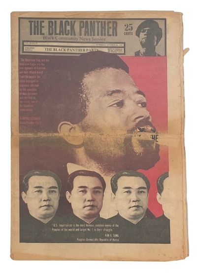 Early Issue of The Black Panther Newspaper, 1969 Covering Community Outreach, Police Brutality, and U.S. Imperialism