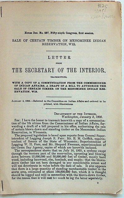 Washington DC: Congress, 1906. Paperback. Very Good. Paperback. Reprints of a collection of letters ...
