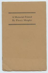 image of A Memorial Printed By Fleury Mesplet