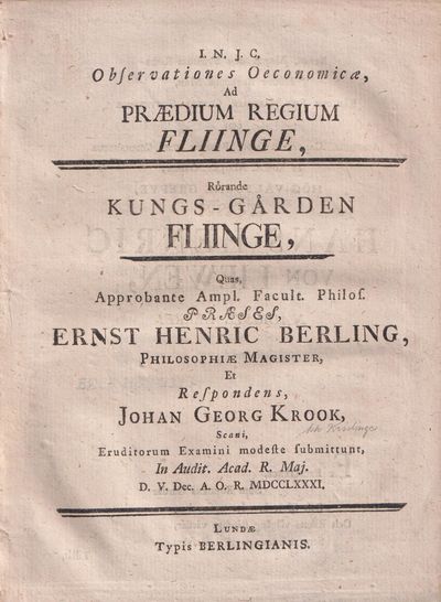 Observationes oeconomicæ ad prædium regium…