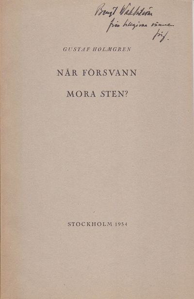 När försvann Mora sten? Särtryck ur Historisk…
