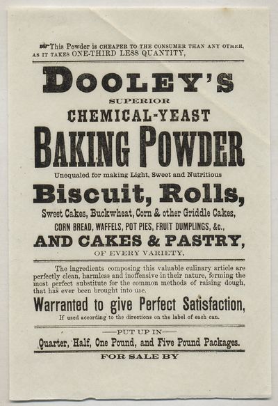 [Broadside]: Dooley's Superior Chemical-Yeast Baking Powder