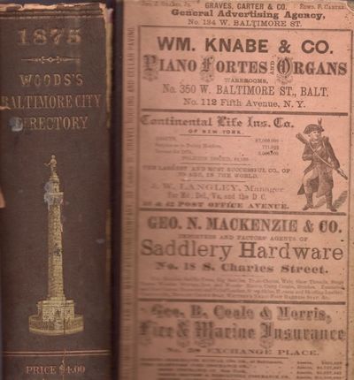 Wood's Baltimore City Directory. Containing a Corrected Engraved Map of the City, A Business Directory, A Street Directory, And an Appendix of Much Useful Information. 1875