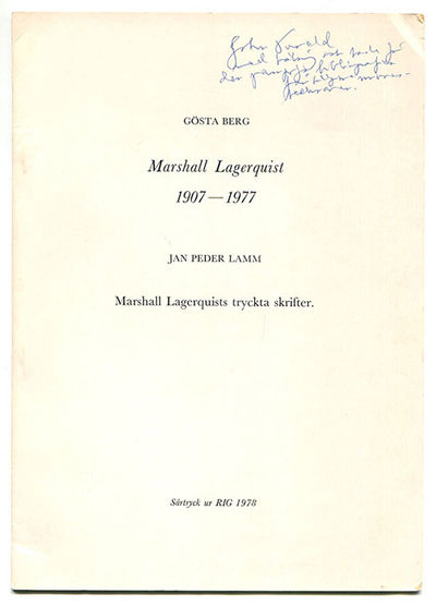 Marshall Lagerquist 1907-1977.