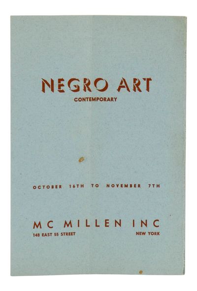 Program for Contemporary Negro Art Exhibition, October 16th to November 7th