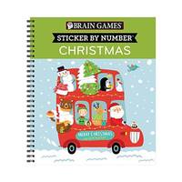 Brain Games Sticker by Number Christmas [with Sticker(s] [with Sticker(s)]