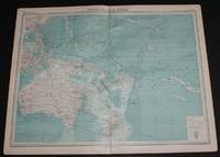 Map of South Pacific Ocean from the 1920 Times Atlas (Plate 102) including Australia, Hawaii,...