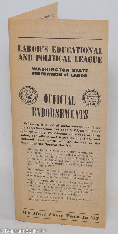 Labor's educational and political league; Washington State Federation of Labor