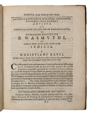 חצר לשון הקדש (Ha-zer leschon ha-kodesch) Atrium Linguae Sanctae, quo exhibentur I. Consilium de studio Linguae S. (...) II. Grammaticae Hebr. compendium (...). III. Textus cum praxi Hebraeo-Analytica (...) IV. Lexici Hebraei compendium (...) V. Index... (photo 2)