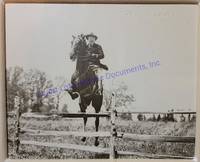 Theodore Roosevelt, As President, Signs A Dramatic Photograph Of Him Atop A Jumping Horse