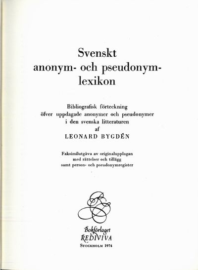 Svenskt anonym- och pseudonymlexikon.…