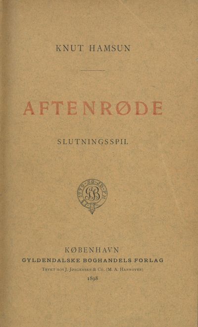 Aftenrøde. Slutningsspil.