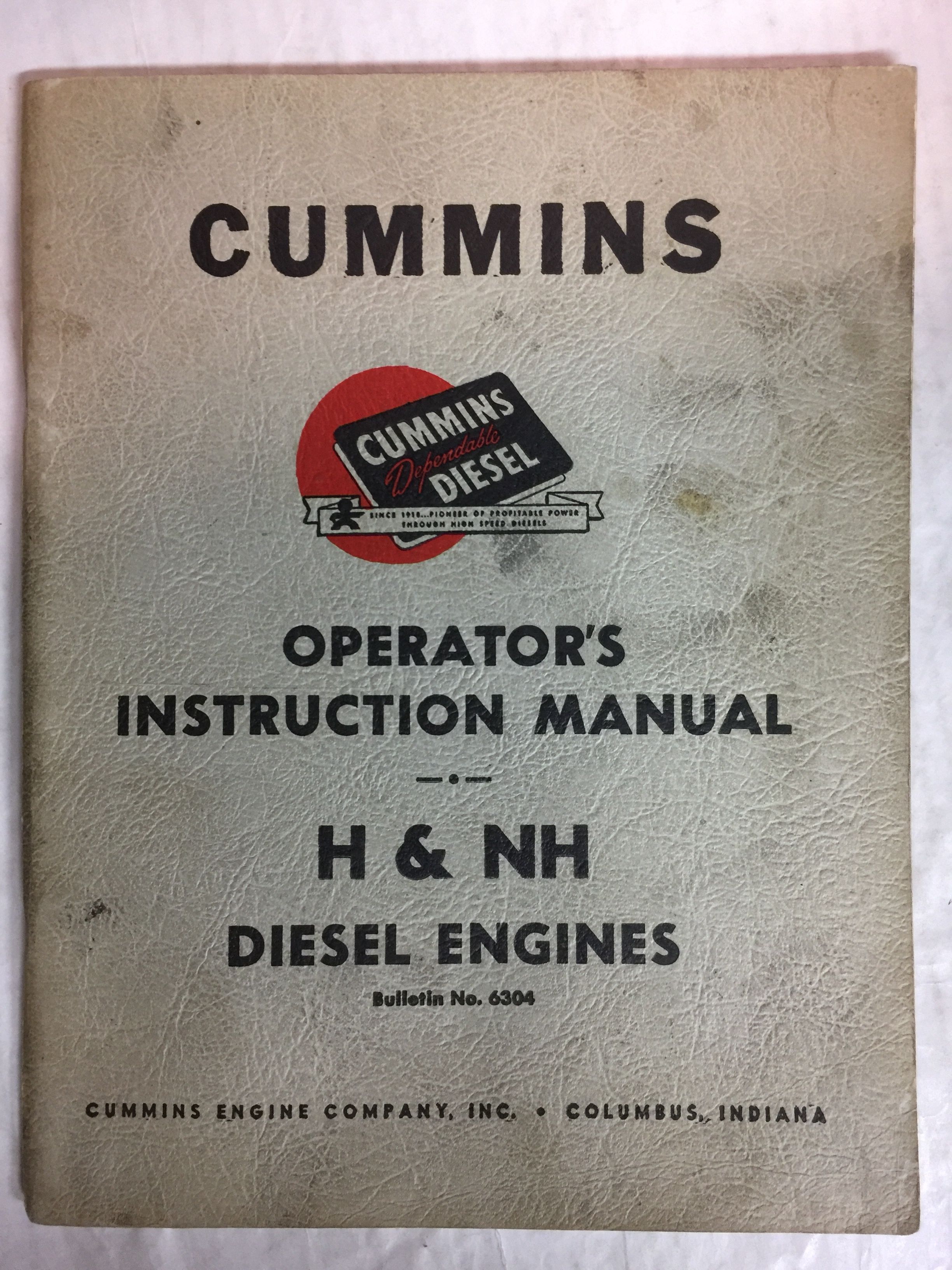 Cummins Models H Nh Series Operators Instruction Manual Bulletin No 6304 By Cummins Paperback 1948
