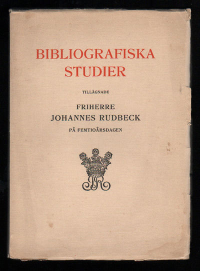 Bibliografiska studier tillägnade friherre…
