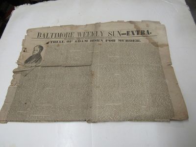Baltimore Weekly Sun-Extra Trial of Adam Horn For Murder December 28, 1843