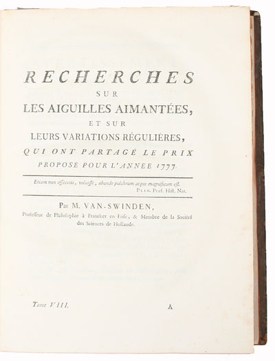 Recherches sur les Aiguilles Aimantées, et sur leurs Variations régulières, qui ont portagé le Prix proposé pour L'Année 1777. (photo 2)