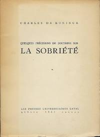 QUELQUES PRECISIONS DE DOCTRINE SUR LA SOBRIETE