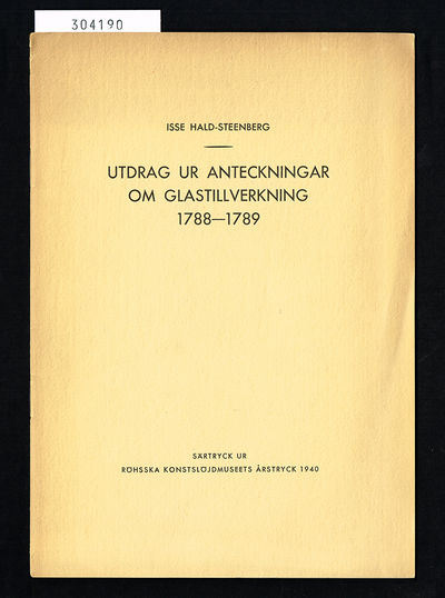 Utdrag ur anteckningar om glastillverkning…