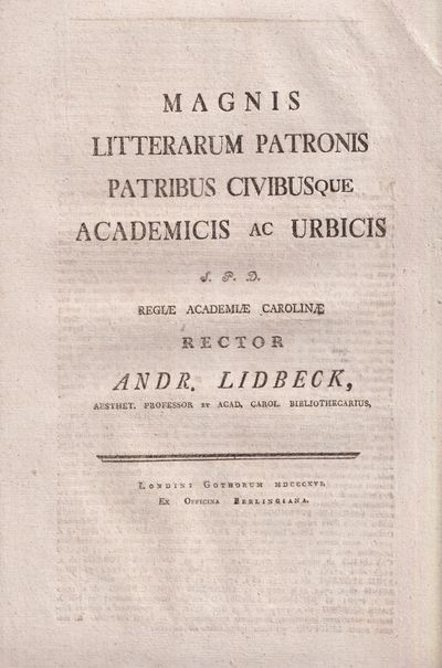 Magnis litterarum patronis patribus civibusque…
