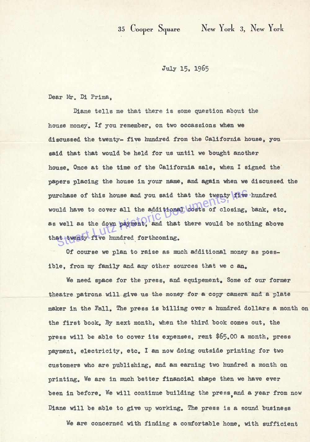 Two Letters From Alan Marlowe To His Father-In-Law