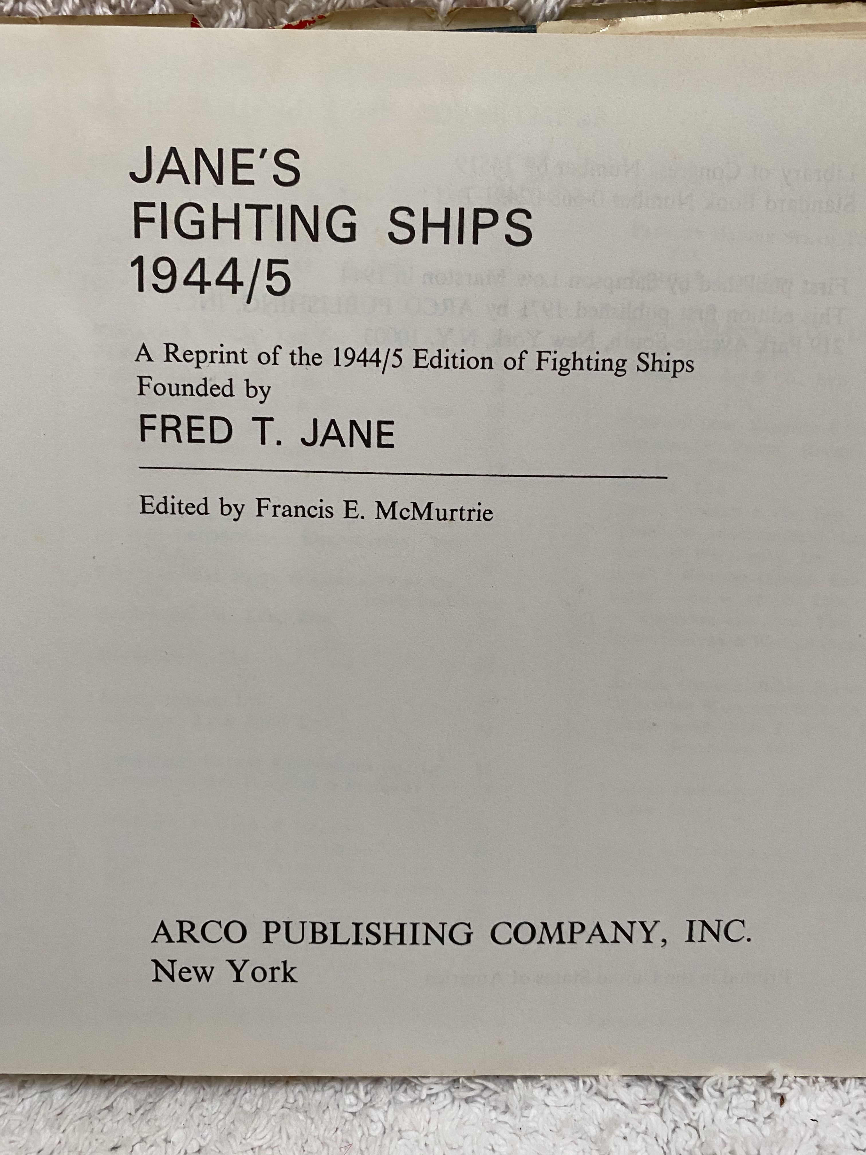 Jane's Fighting Ships 1944-5 by McMurtie, Francis E. (Editor