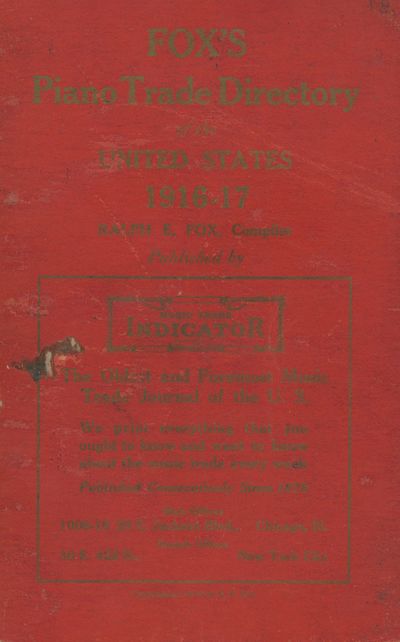 Fox’s Piano Trade Directory of the United States, 1916-17