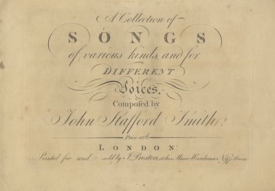 A Collection of Songs of various kinds, and for Different Voices ... Price 10/6
