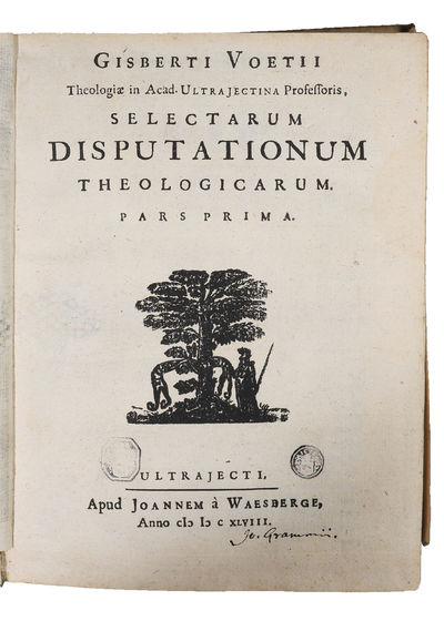 Selectarum Disputationum Theologicarum. 4 vols. (Vol. 1, 2, 3 and 5, wanting vol. 4). (photo 3)